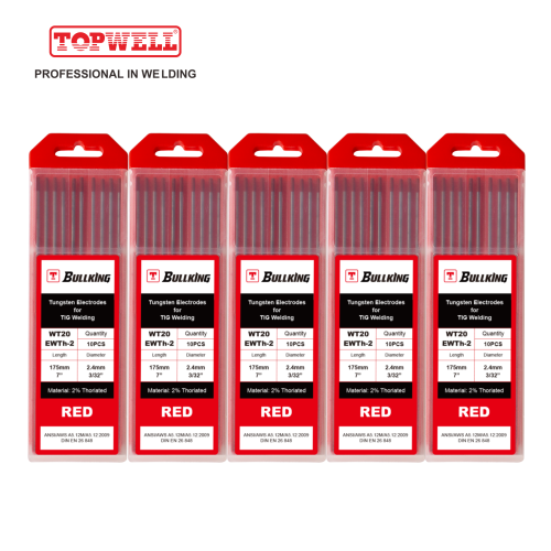 %2 Toryumlu (Kırmızı, WT20/ EWTh-2) Tungsten Elektrot 10'lu paket