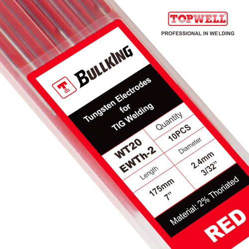 %2 Toryumlu (Kırmızı, WT20/ EWTh-2) Tungsten Elektrot 10'lu paket