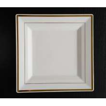 New products - white gold plated square plate
