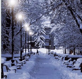 The first snow of 2018 in Hangzhou city