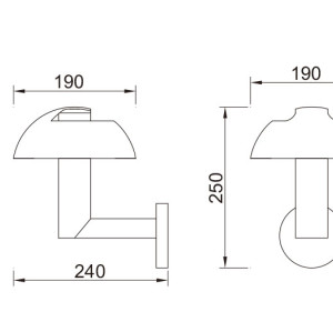 Wall mouted lamp | outdoor light WD-B135-C | aluminum mushroom head | modern design | IP65