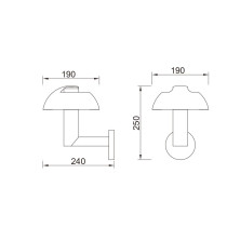 Wall mouted lamp | outdoor light WD-B135-C | aluminum mushroom head | modern design | IP65