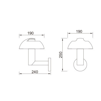 Wall mouted lamp | outdoor light WD-B135-C | aluminum mushroom head | modern design | IP65