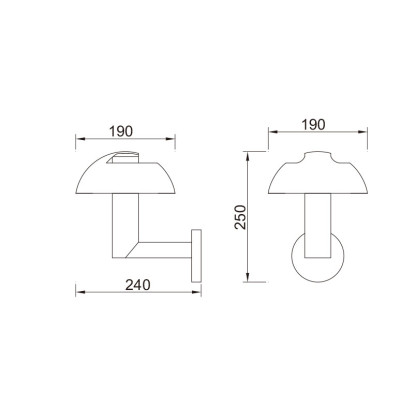 Wall mouted lamp | outdoor light WD-B135-C | aluminum mushroom head | modern design | IP65
