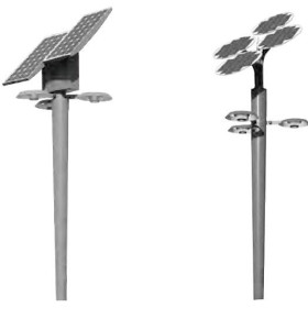 Solar landscaple light | pole top light WD-T108 | Three lamp heads | aluminum and stainless steel
