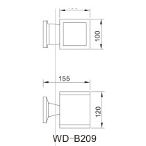 Cube-shaped lamp | Outdoor wall light WD-B209 | Up light luminaire | aluminum body | IP65 | COB
