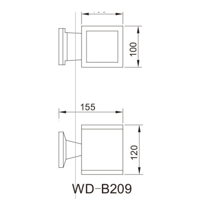 Cube-shaped lamp | Outdoor wall light WD-B209 | Up light luminaire | aluminum body | IP65 | COB