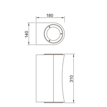 Outdoor wall mounted light | Wall lamp WD-B220 | Aluminum irregular shape up and down light | IP65