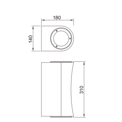 Outdoor wall mounted light | Wall lamp WD-B220 | Aluminum irregular shape up and down light | IP65