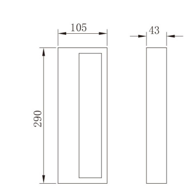Outdoor wall mouted light | Wall lamp WD-B230-A | rectangle-ring | IP65 | LED | PC diffuser