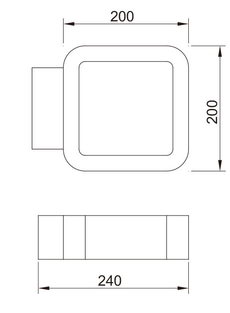 Custom outdoor wall lamp | Wall mounted WD-B233 | modern design  square-ring shape | Aluminum lamp body | PC or PMMA diffuser | LED 6W 9W 12W | 200mm*200mm*240mm | IP65 | For both retail and wholesale