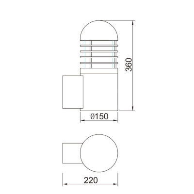 Outdoor wall lamp | Wall mounted light WD-B235 | cylinder luminaire | LED or CFL E27 | IP55