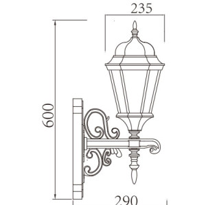 Wall lamp WD-B181 | Aluminum wall light | E27 | CFL | LED Ball lamp | Tempered glass | IP65
