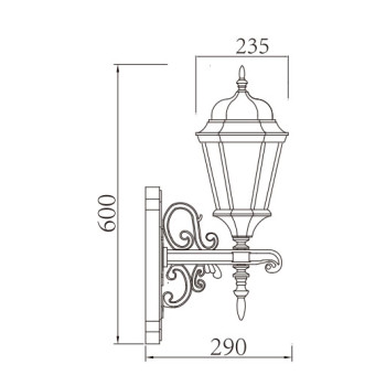 Wall lamp WD-B181 | Aluminum wall light | E27 | CFL | LED Ball lamp | Tempered glass | IP65