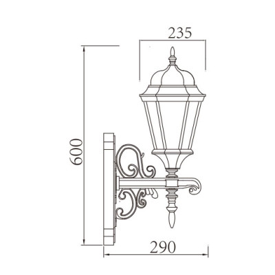 Wall lamp WD-B181 | Aluminum wall light | E27 | CFL | LED Ball lamp | Tempered glass | IP65