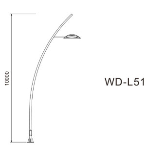 Street light WD-L513 | Aluminum road lamp | Hot-dip galvanizing pole | HQI-E E27 | 10 meters | IP55