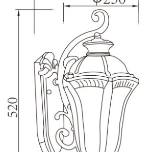 Wall lamp WD-B063 |  LED ball lamp E27 | High-quality aluminum | Press glass diffuser | IP55