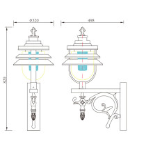 Vintage wall light | Aluminum wall lamp WD-B294 | LED | CFL E27 | Classical style | IP55 | PMMA