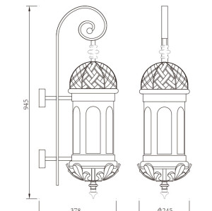 American loft style | Wall light WD-B241 | High-quality aluminum | IP65 | PMMA | PC diffuser | E27