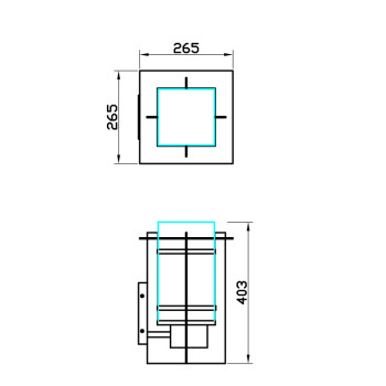 Aluminum wall light | Retro wall lamp WD-B219 | LED | CFL E27 | Stainless steel | Tempered glass