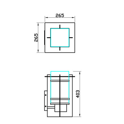 Aluminum wall light | Retro wall lamp WD-B219 | LED | CFL E27 | Stainless steel | Tempered glass