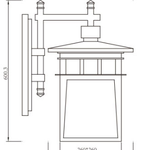 American loft style | Wall light WD-B327 | LED | CFL E27 | High-quality aluminum | Tempered glass