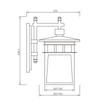 American loft style | Wall light WD-B327 | LED | CFL E27 | High-quality aluminum | Tempered glass
