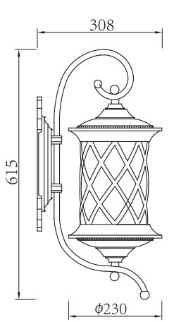 Vintage wall light | Wall lamp WD-B084 | LED | CFL E27 | Aluminum | Tempered glass diffuser | IP65