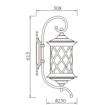 Vintage wall light | Wall lamp WD-B084 | LED | CFL E27 | Aluminum | Tempered glass diffuser | IP65
