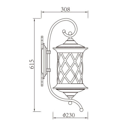Vintage wall light | Wall lamp WD-B084 | LED | CFL E27 | Aluminum | Tempered glass diffuser | IP65