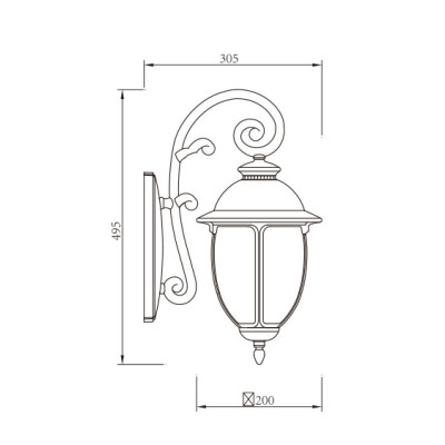 Custom wall light | Wall mounted light WD-B331 | LED ball or CFL E27 | european noble style | IP55