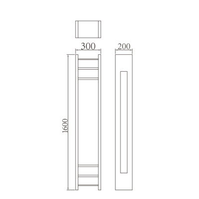 Long wall light | wall luminaires WD-B256 | LED | Aluminum | stainless steel | PMMA diffuser