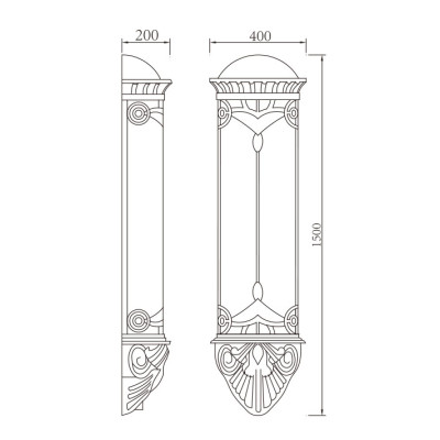 Outdoor wall lamp | Wall mounted light WD-B012 | European style | aluminum and stainless steel