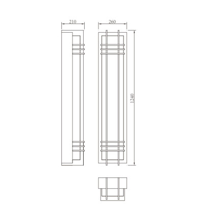 Outdoor wall mounted light | Wall lamp WD-B031 | CREE Bridgelux | scagliola diffuser | SMD LED or T5