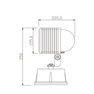 Aluminum spot light WD-S004-H | High-quality lamp | tempered glass diffuser | COB | LED | MH(CDM)