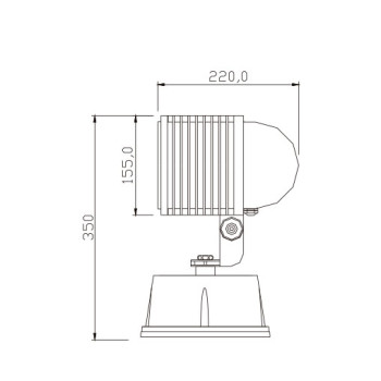 Spot light WD-S004-L | High-quality aluminum | tempered glass diffuser | COB | LED module | IP65
