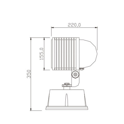 Spot light WD-S004-L | High-quality aluminum | tempered glass diffuser | COB | LED module | IP65