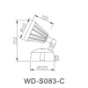 Aluminum spot light WD-S083-C | MH(CDM) | LED module | COB | tempered glass diffuser | IP65