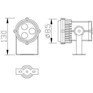 Innovative spot light | Aluminum lamp WD-F057-A | tempered glass diffuser | LED Module | IP65