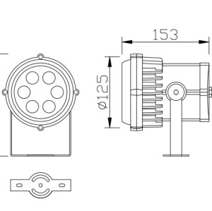 Noble spot light | Aluminum lamp WD-F057 | tempered glass diffuser | LED | Robust fixture | IP65