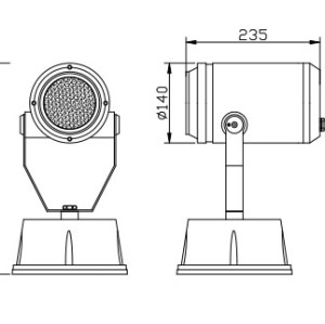 Aluminum spot light WD-S009-B | High-quality lamp | LED module | MH(CDM)G12 | tempered glass