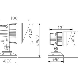 Spot light WD-S513-A | High-quality aluminum lamp | tempered glass diffuser | LED module | IP65