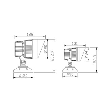 Spot light WD-S513-A | High-quality aluminum lamp | tempered glass diffuser | LED module | IP65