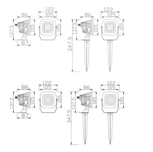 Spot light WD-S525-A | WD-S525-B | High quality aluminum | LED module | COB | tempered glass | IP65