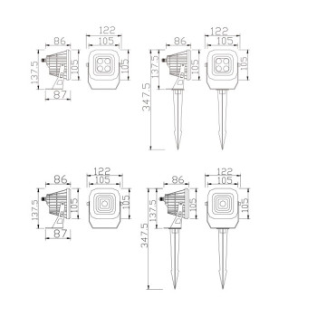 Spot light WD-S525-A | WD-S525-B | High quality aluminum | LED module | COB | tempered glass | IP65