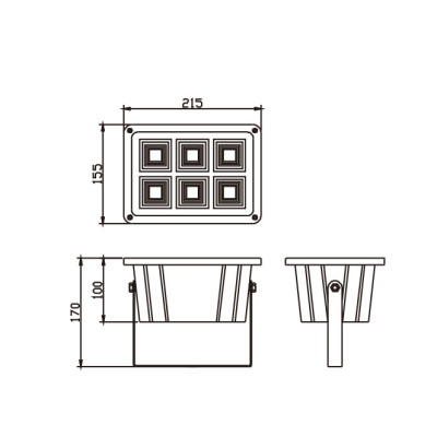 Aluminum flood light WD-F062 | tempered glass diffuser | LED module | fashional design | IP65