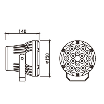 Aluminum flood light WD-F505 | tempered glass diffuser | LED module | noble design | IP65