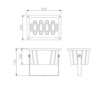 Aluminum flood light WD-F062 | LED module | fashional design | tempered glass diffuser | IP65