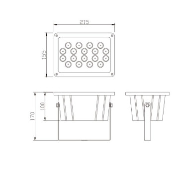 Aluminum flood light WD-F062 | LED module | fashional design | tempered glass diffuser | IP65