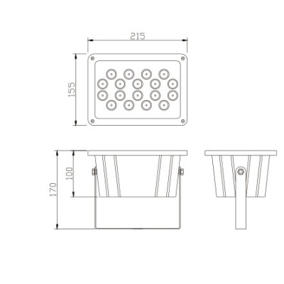 Aluminum flood light WD-F062 | LED module | fashional design | tempered glass diffuser | IP65